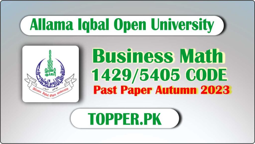 1429 Code Old Paper Autumn 2023