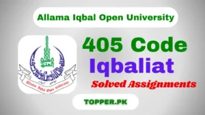 405 Code Iqbaliat Solved Assignments