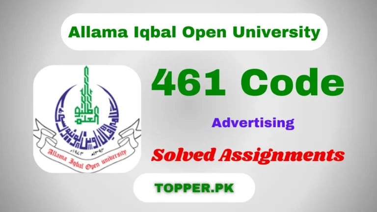 461 Code Advertising Solved Assignments