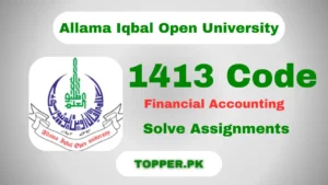 1413 Code Financial Accounting Solved Assignments