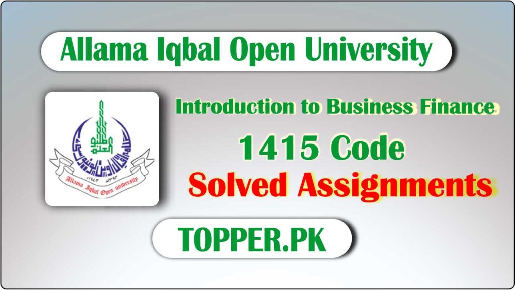 AIOU 1415 Code Solved Assignments