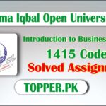 AIOU 1415 Code Solved Assignments