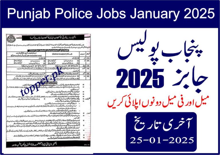 New Punjab Police Jobs January 2025