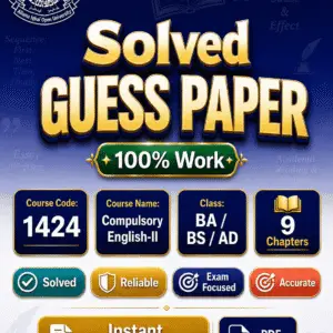 AIOU 1424 Code Solved Guess Paper