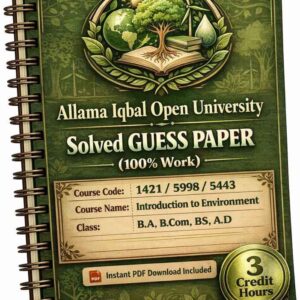 AIOU 1421/5998/5443 Code Solved Guess Paper